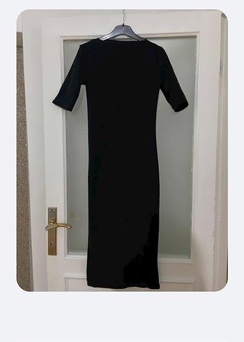 Zara Siyah V Yakalı midi Kadın Elbise - Görsel 3