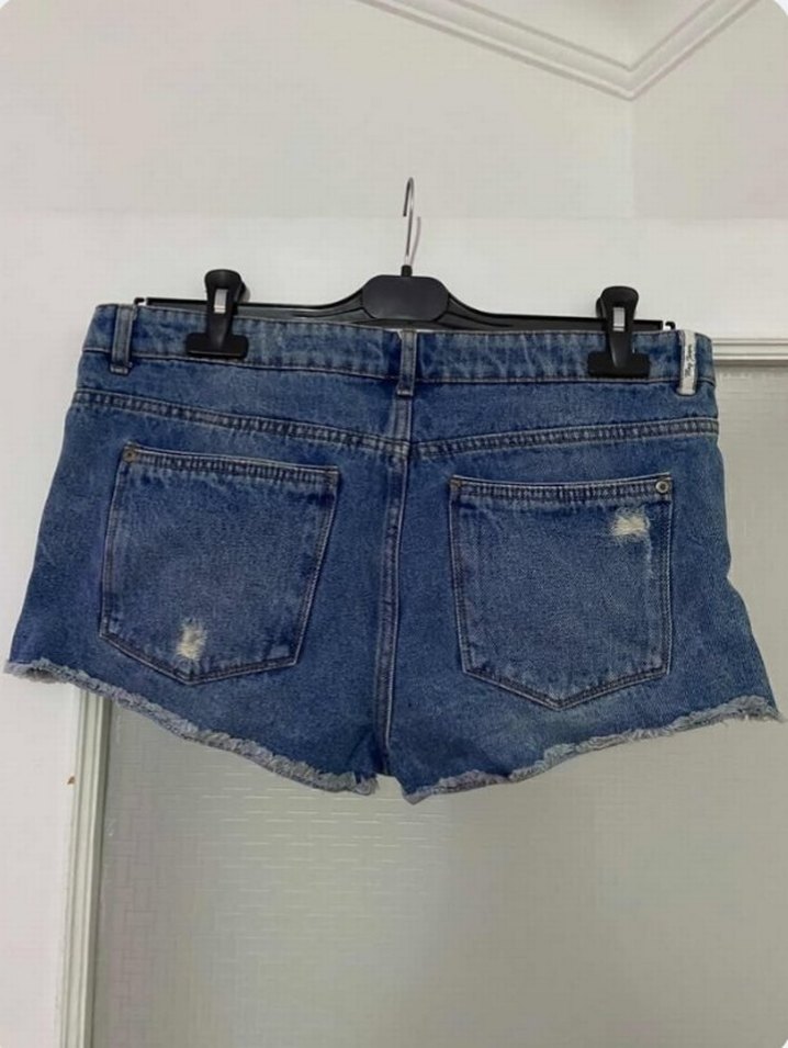 Mango Kadın Koyu Mavi Denim Mini Şort - Görsel 2