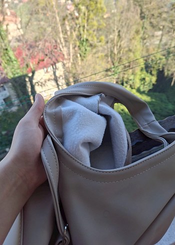 Bej Deri çanta - Görsel 5