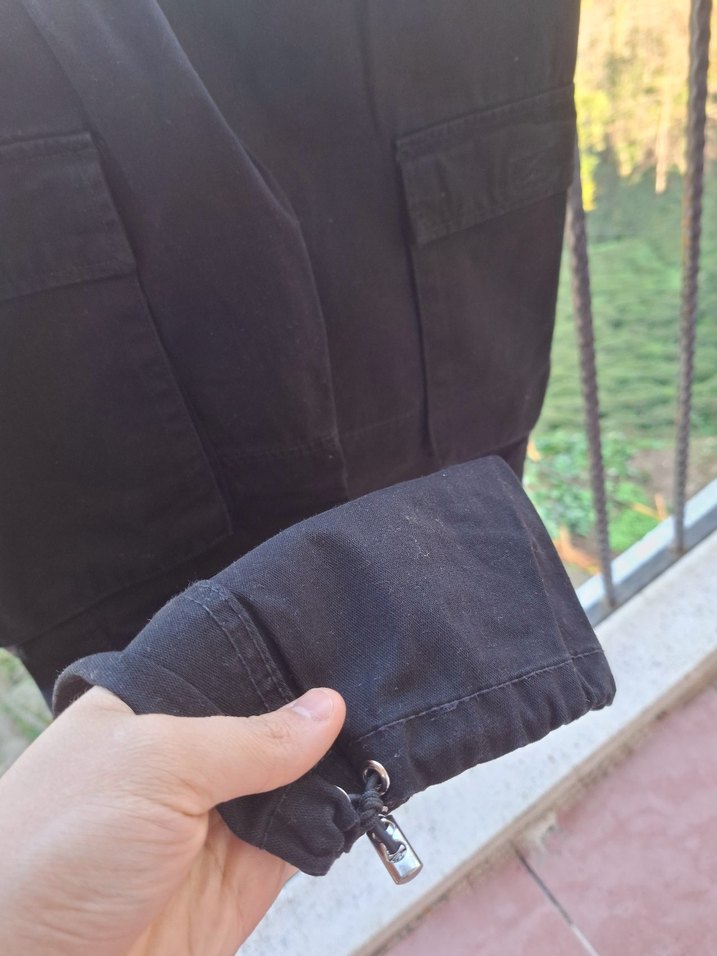 Bershka Düğmeli Siyah Keten Midi Jean - Görsel 4