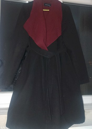 Siyah Kuşaklı Uzun içi bordo kase kaban - Görsel 4