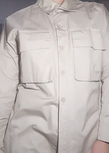 Düğmeli Bej Gömlek - Görsel 3