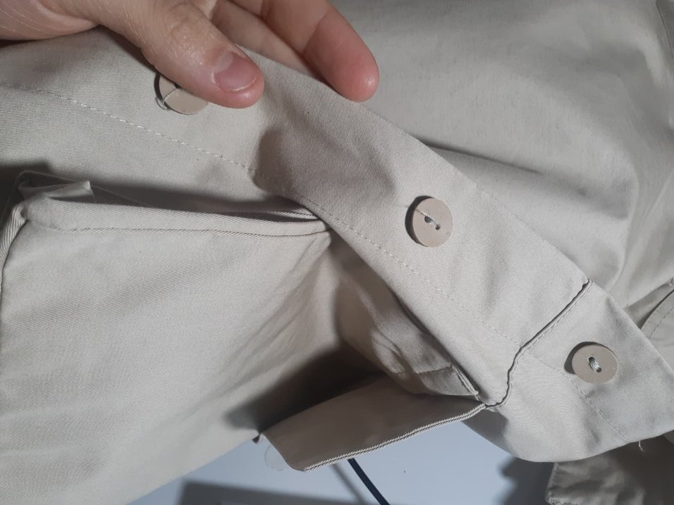 Düğmeli Bej Gömlek - Görsel 4