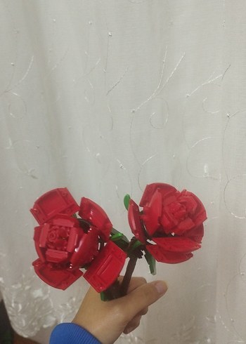 Renkli Kırmızı Lego Gül Seti