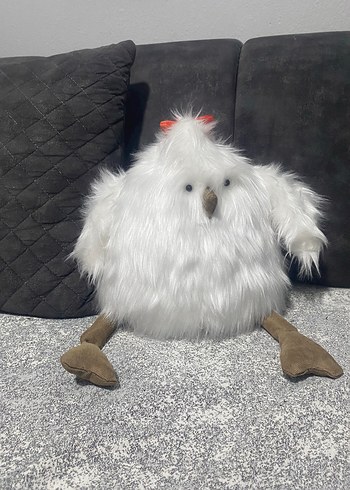 Beyaz ve Gri Peluş Oyuncak Kuş