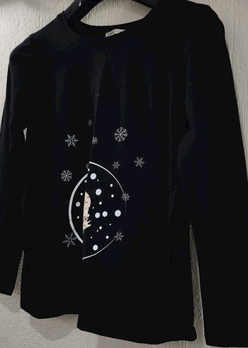 Siyah Baskılı Uzun Kollu Hamile Sweatshirt - Görsel 2