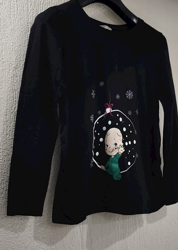 Siyah Baskılı Uzun Kollu Hamile Sweatshirt - Görsel 3