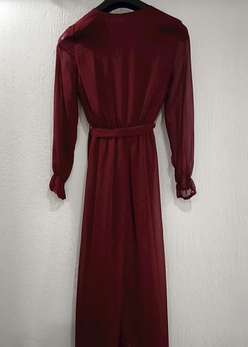 Uzun kollu içi astarlı uzun elbise - Görsel 5