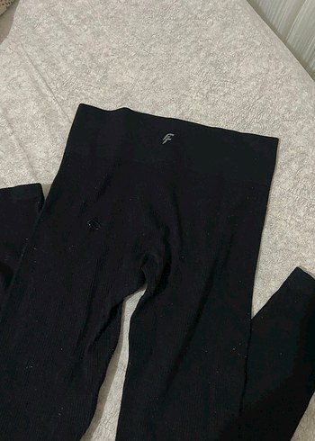 Siyah Kadın Midi Tayt Elastik Kumaş - Görsel 2