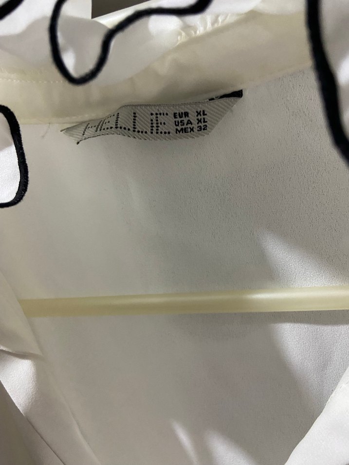 Volanlı, Askılı, Beyaz Keten Kadın Gömlek - Görsel 3