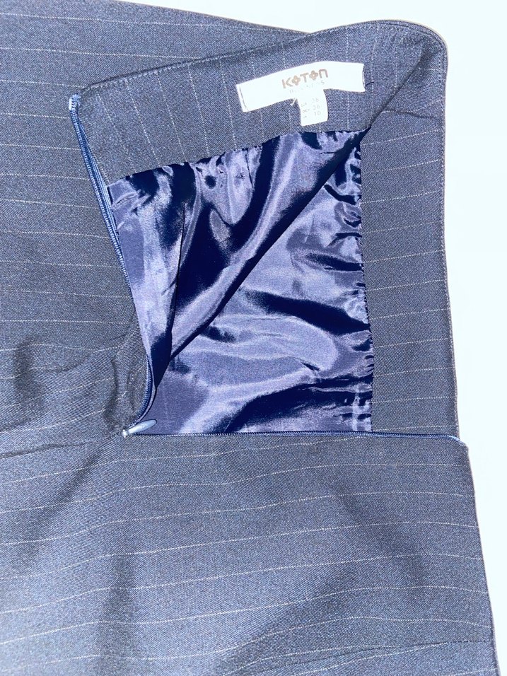 Kadın Lacivert Pilili Midi Etek - Görsel 4