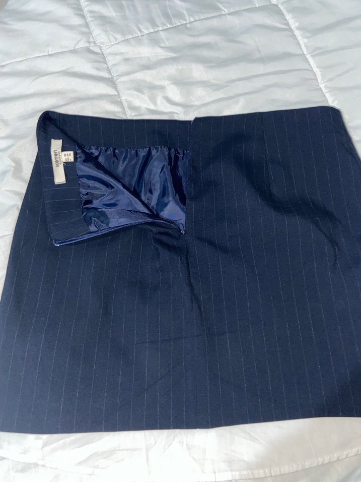 Kadın Lacivert Pilili Midi Etek - Görsel 3