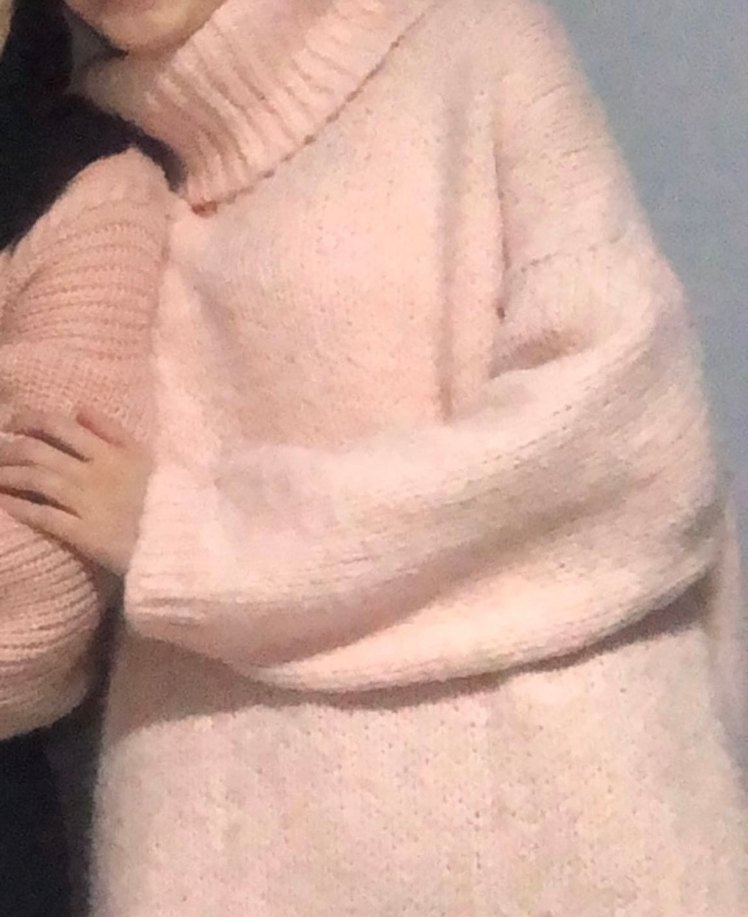 Pembe Uzun Örgü Kadın Kazak - Görsel 2