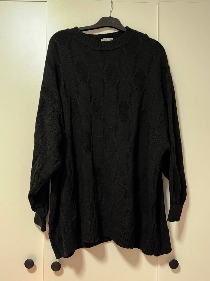 Siyah Örgü Kadın Triko - Görsel 3