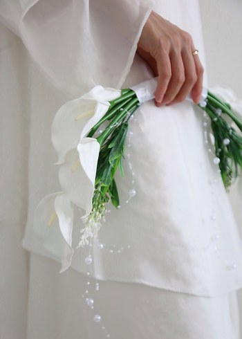 Beyaz Gala Gelin Buketi - Görsel 2