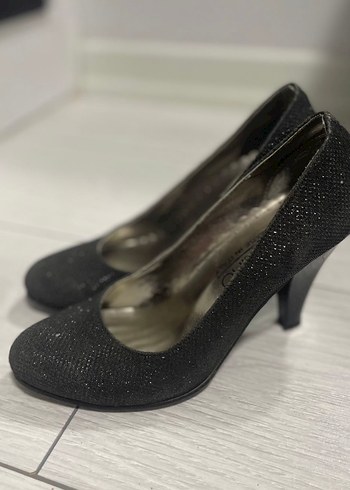 Siyah Simli topuklu ayakkabı - Görsel 2