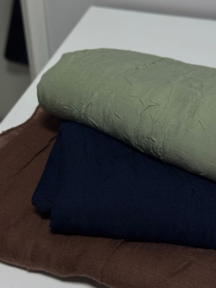 Açık yeşil pamuk şal - Görsel 2