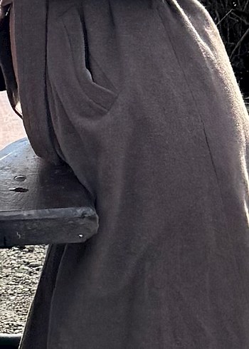 Kahverengi Kadın Uzun Kaban - Görsel 2