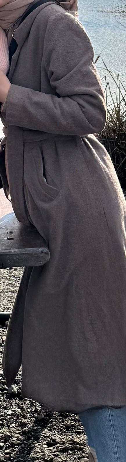 Kahverengi Kadın Uzun Kaban - Görsel 2