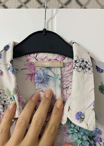 Bohem Renkli Uzun Kadın tesettür tunik gömlek - Görsel 3