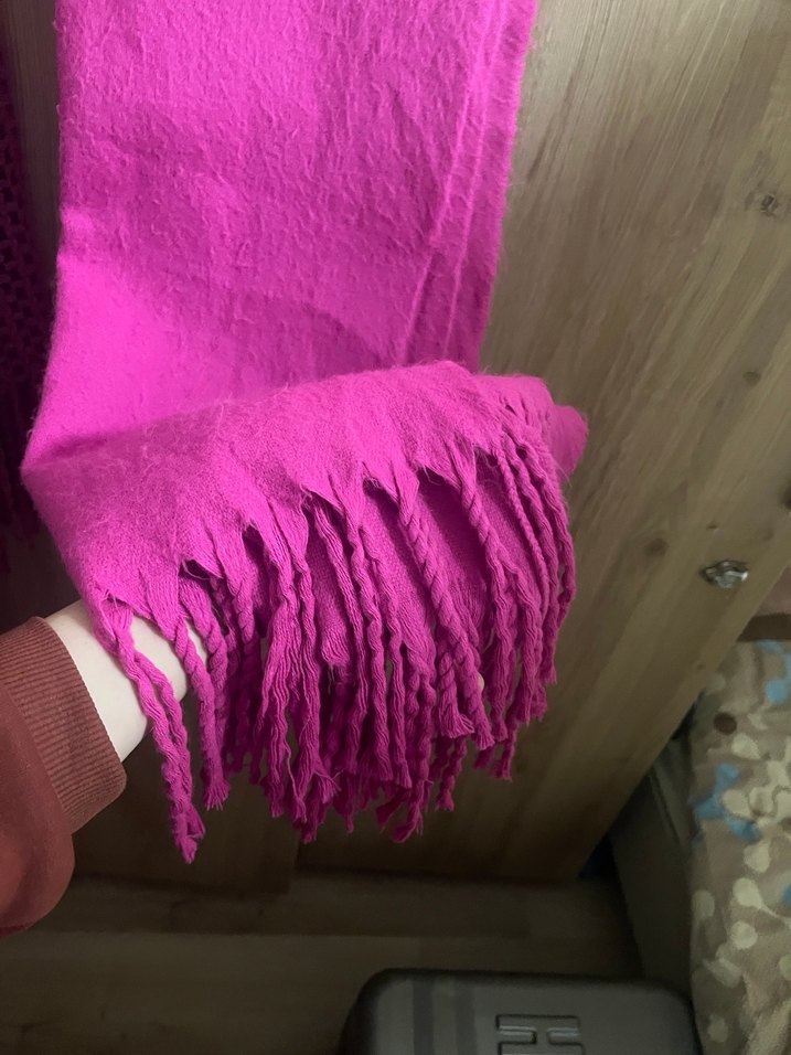 Pembe Kadın Bohem Drapeli Şal - Görsel 4