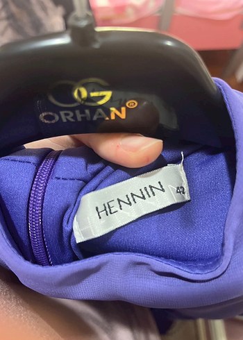 Mor Drapeli Uzun Abiye Elbise - Görsel 8