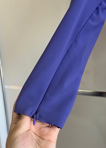 Mor Drapeli Uzun Abiye Elbise - Görsel 4