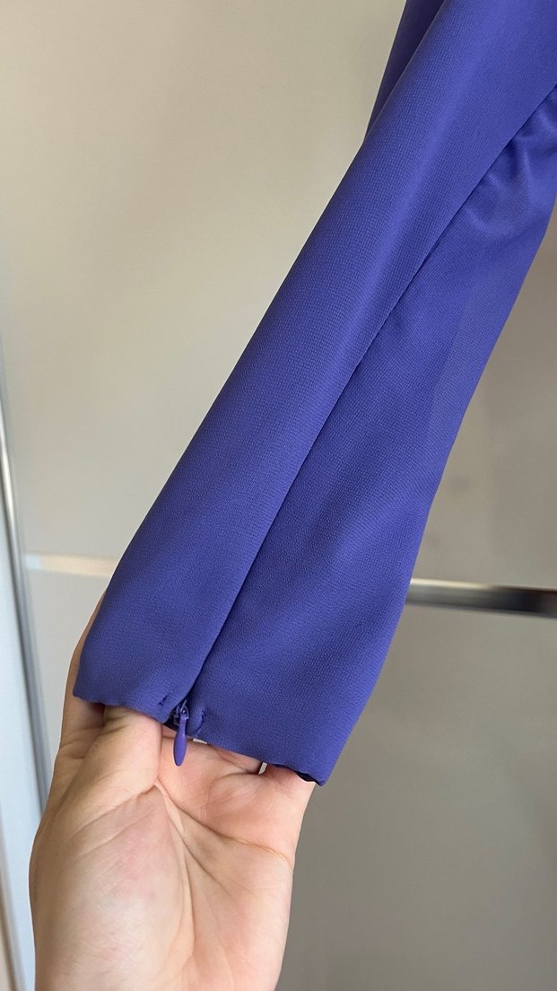 Mor Drapeli Uzun Abiye Elbise - Görsel 4