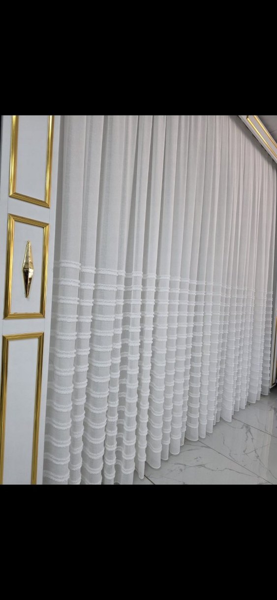 Keten Çizgili 1. Kalite Tül Perde - Görsel 2