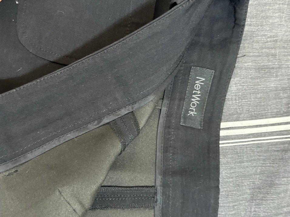 Siyah Pilili Midi Hamile Keten Etek - Görsel 3