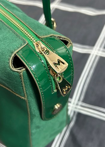 Klasik Zarif Yeşil Deri Kadın Çanta - Görsel 4