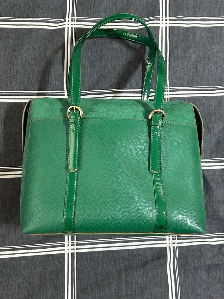 Klasik Zarif Yeşil Deri Kadın Çanta - Görsel 2