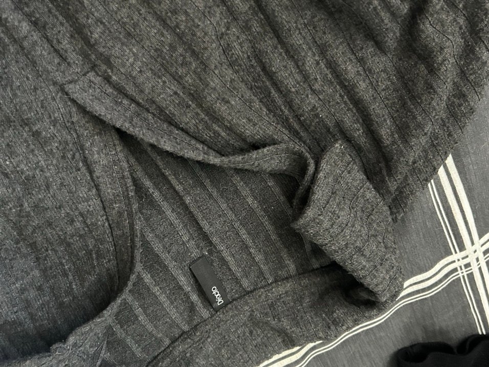 Gri Keten Hamile Triko Bluz - Görsel 2