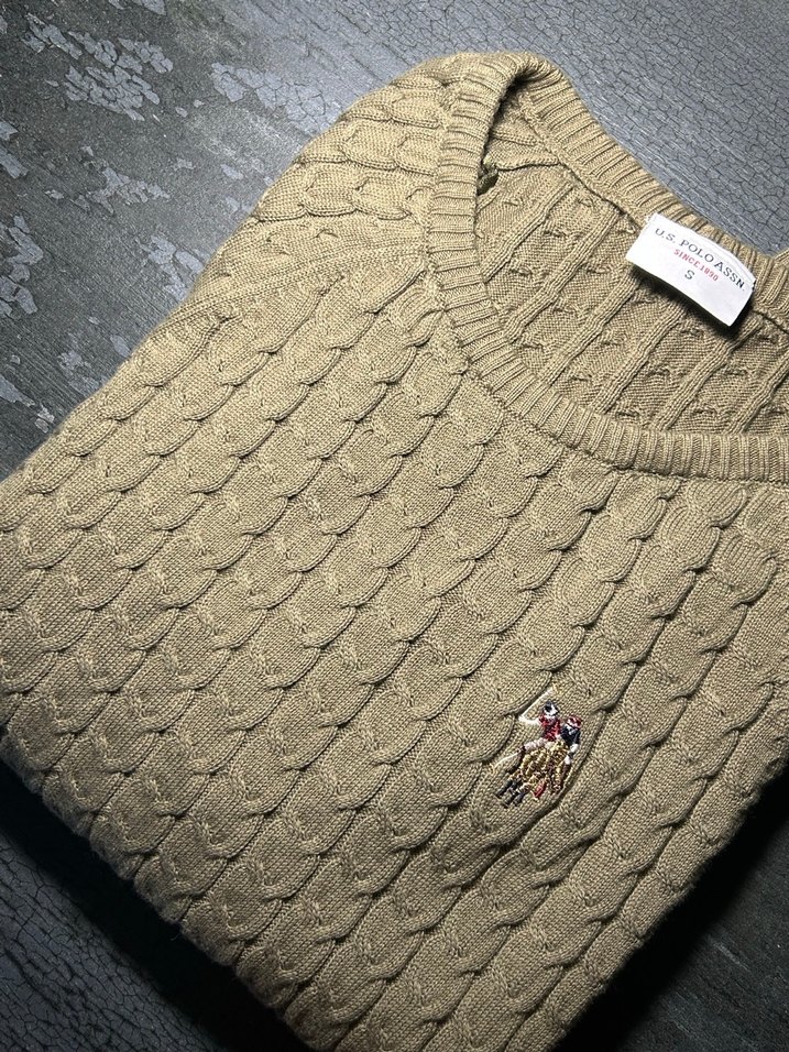 Bej Örgü Kadın Kazak Nakışlı - Görsel 2