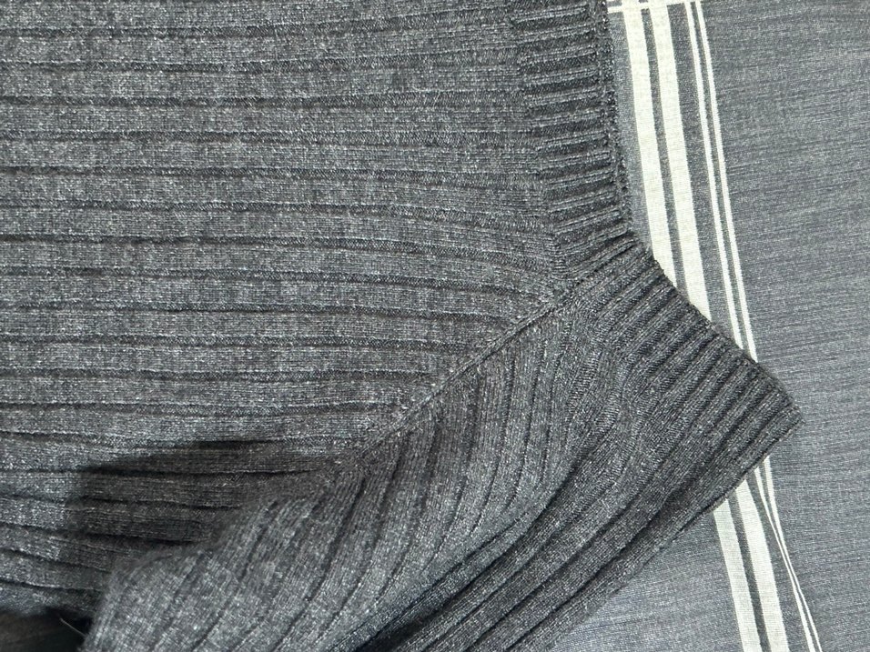 Gri Kadın Triko Uzun Kollu Bluz - Görsel 2