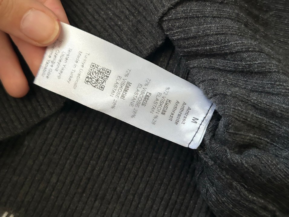 Gri Kadın Triko Uzun Kollu Bluz - Görsel 5