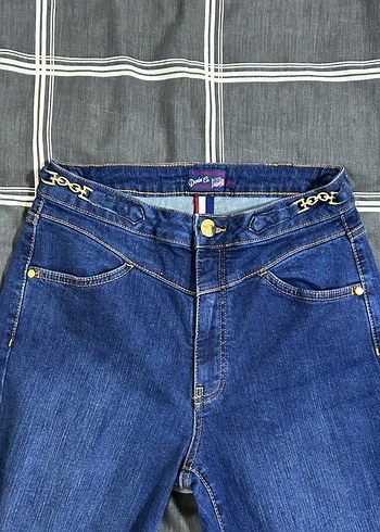 Vintage Lacivert Kadın Jean Pantolon - Görsel 3