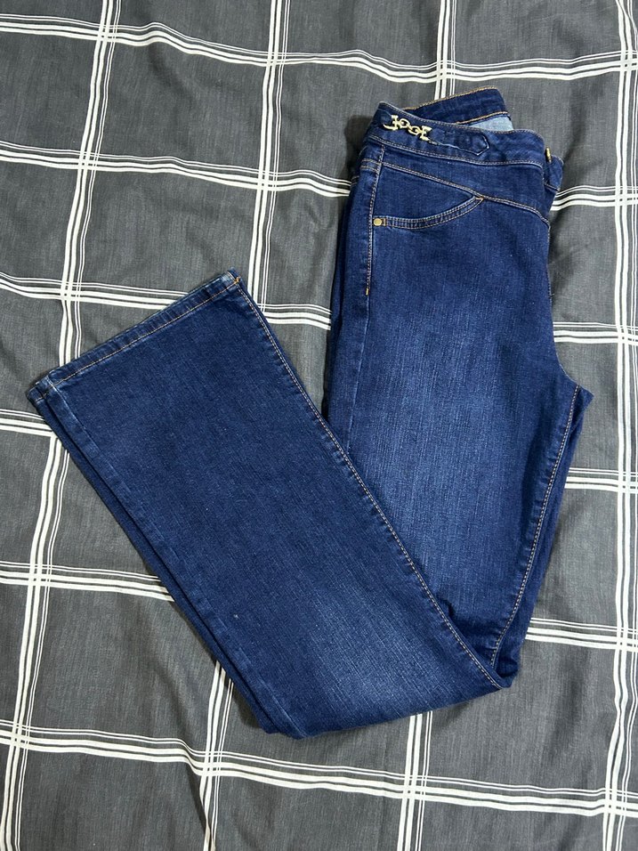 Vintage Lacivert Kadın Jean Pantolon - Görsel 4