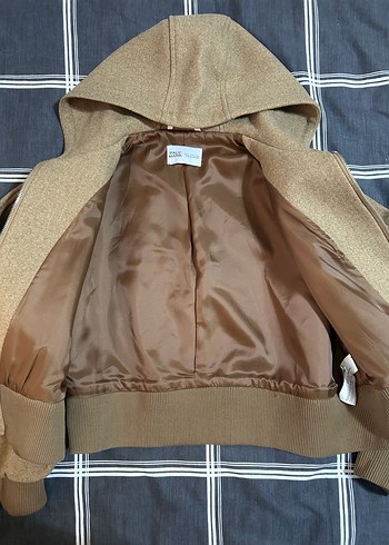 Kapüşonlu Bej Kadın Ceket - Görsel 2