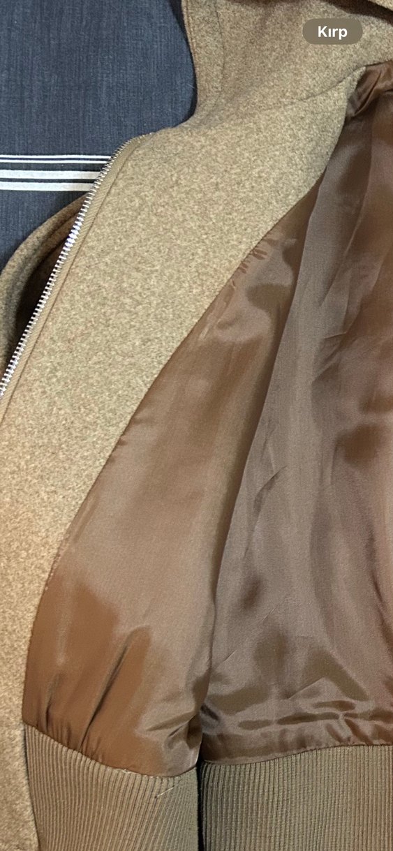 Kapüşonlu Bej Kadın Ceket - Görsel 4