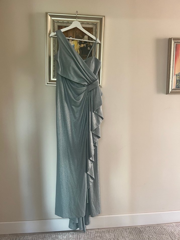 Gri Drapeli Uzun Abiye Elbise - Görsel 3