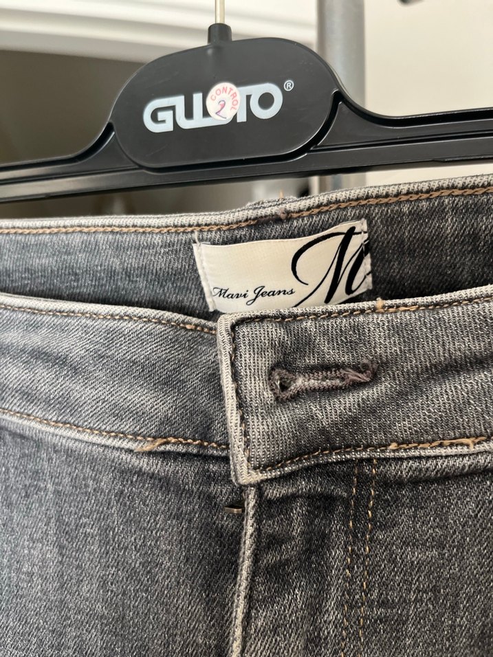 Gri Midi Denim Kadın Pantolon - Görsel 2