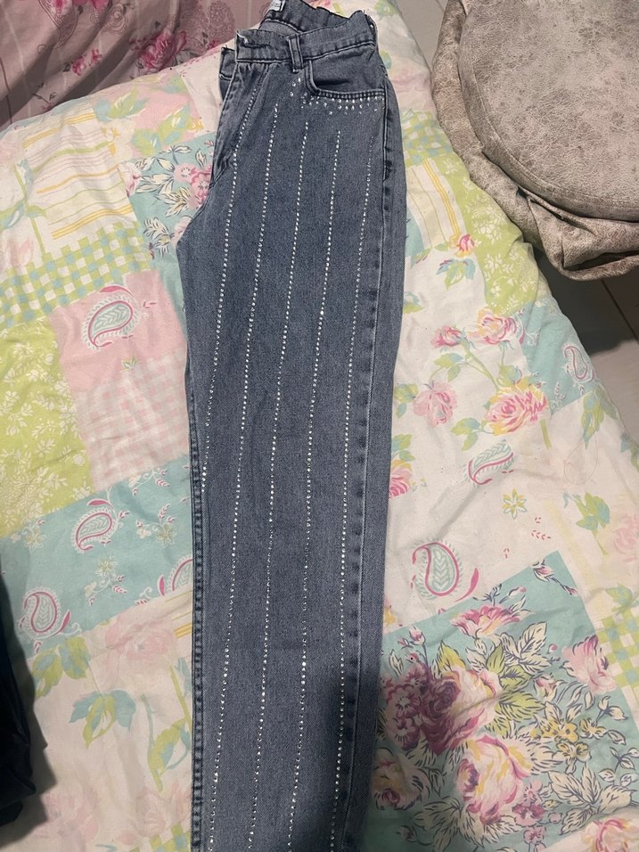 Mavi taşlı jean - Görsel 4