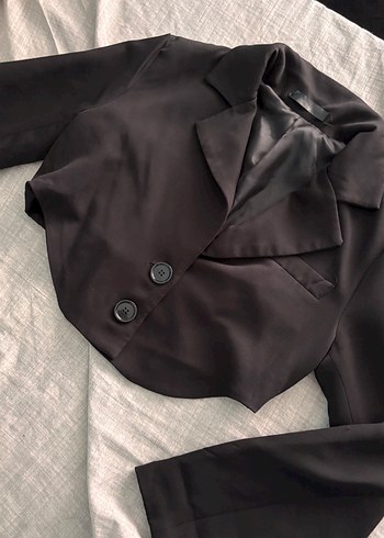 Zara Siyah Kisa Blazer Ceket