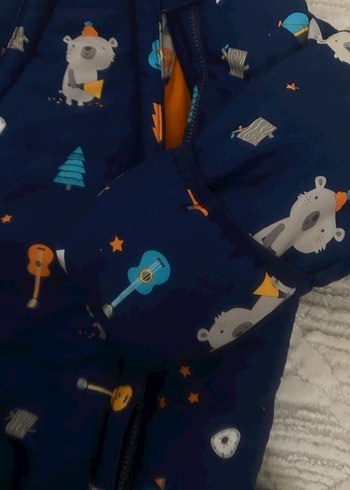 Koyu Mavi Desenli Bebek Tulumu - Görsel 4