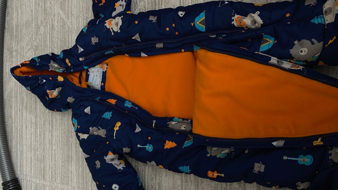 Koyu Mavi Desenli Bebek Tulumu - Görsel 2