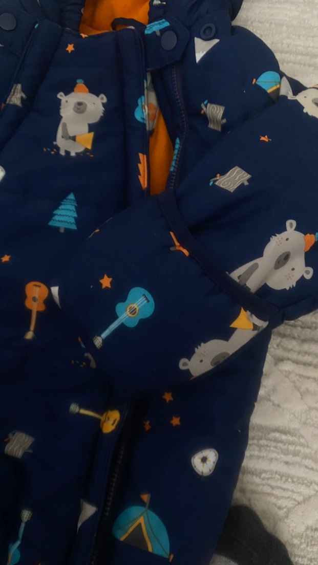 Koyu Mavi Desenli Bebek Tulumu - Görsel 4