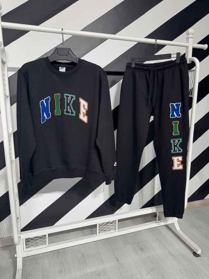 Nike Siyah Örme Baskılı Erkek Eşofman Altı - Görsel 3