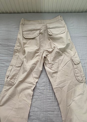 Bej Kadın Pamuklu Rahat Kesim Pantolon - Görsel 3