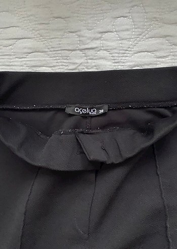 Düğmeli Siyah Kadın Kumaş Pantolon - Görsel 2